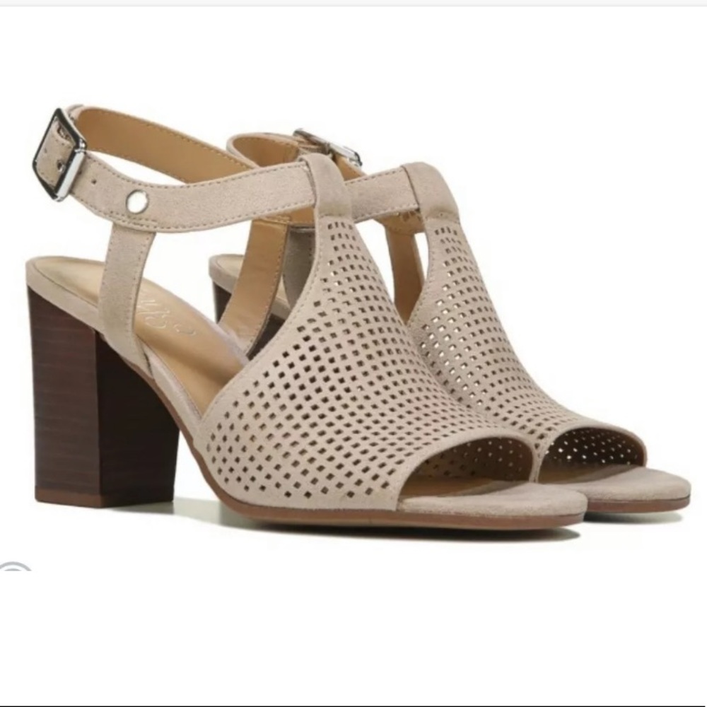 Franco Sarto Molly Dress Suede Tan Sandal Heel 7